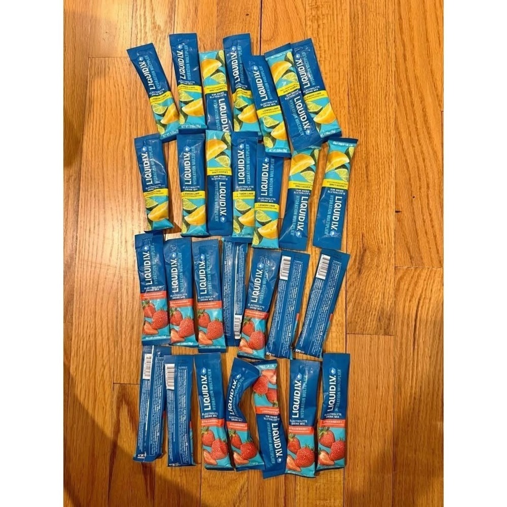 Liquid IV hydrate multiplier electrolyte 14 lemon lime 14 strawberry packets
